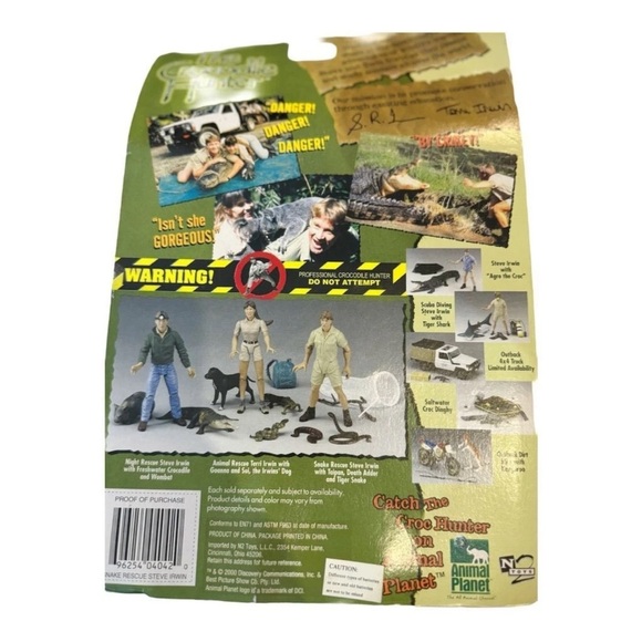 VTG Steve Irwin Crocodile Hunter Talking Bobblehead & Snake Rescue NIB - Picture 3 of 8